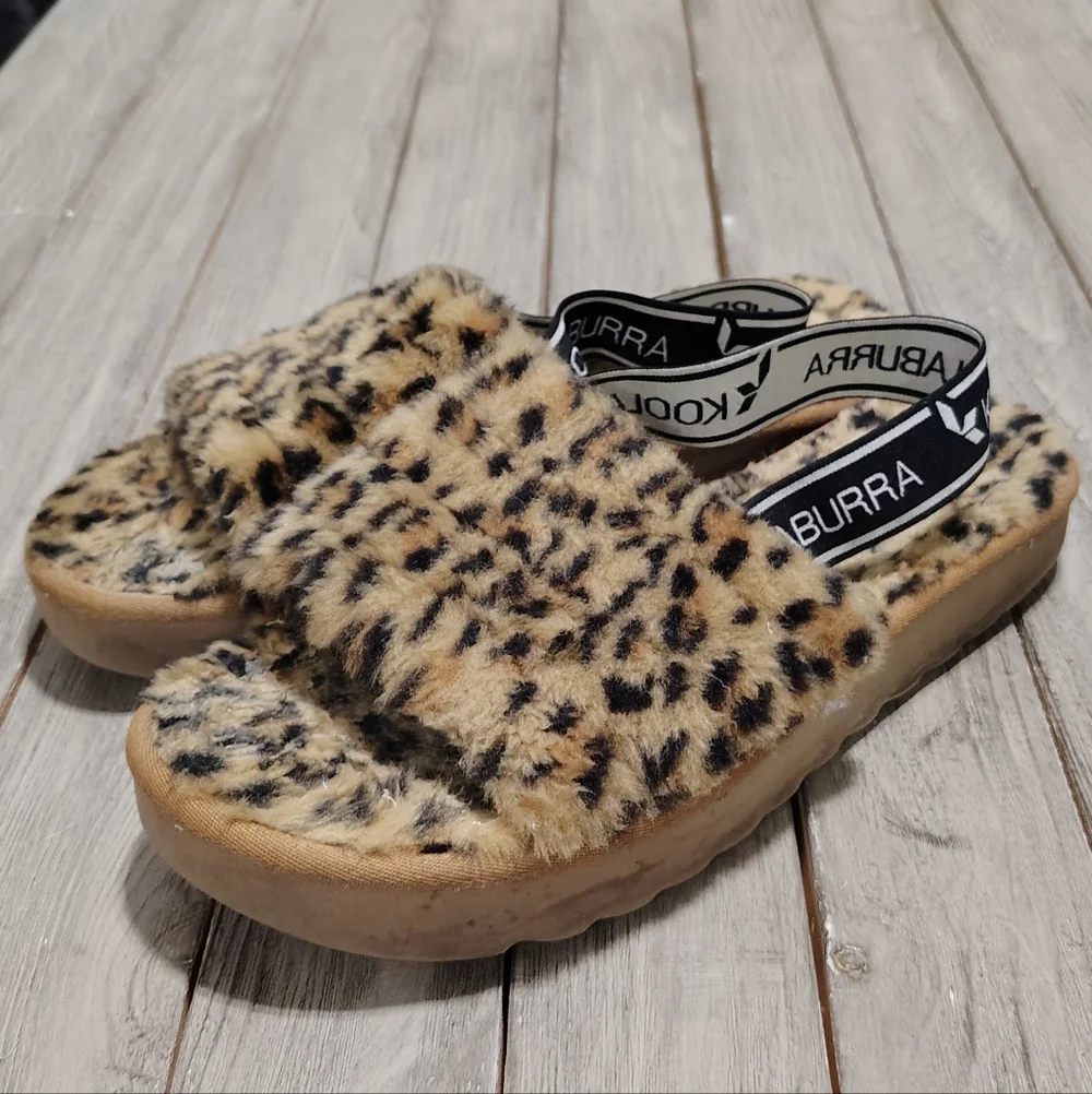 UGG Kookaburra Leopard Print Fuzzy Slide Sandals Size Women's 11 - Picture 7 of 17
